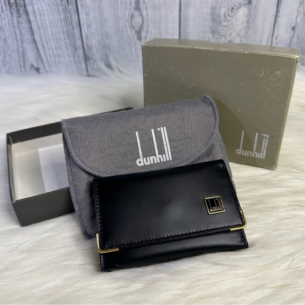 DUNHILL leather key / card holder in black